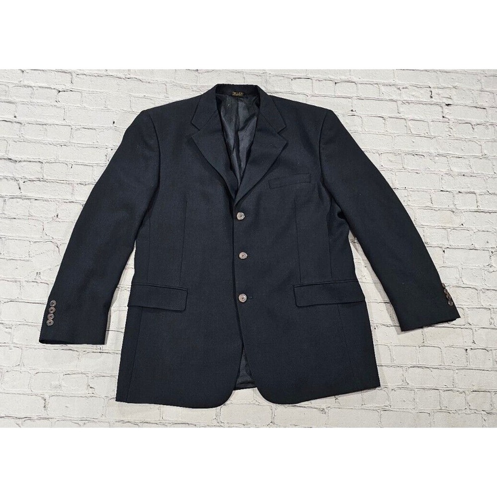 Austin Reed London Dillard’s 3 Button 100% Wool Black Jacket MENS SIZE 42R